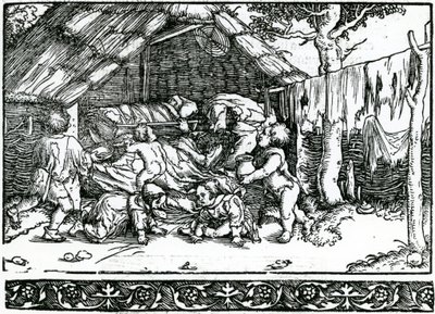 Evicted Peasants, Illustration from Franciscus Petrarchas Von der Artzney bayder Glueck, 1532 by German School